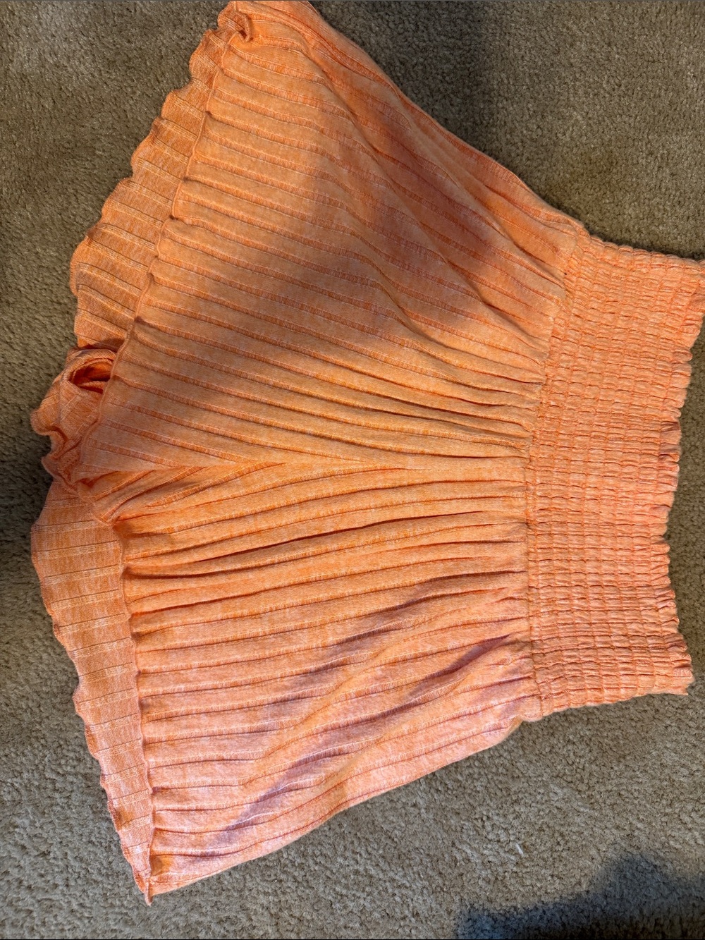 Z Supply Pleated Smocked Waist Orange Shorts